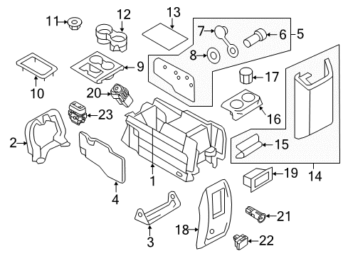 2015 Lincoln Navigator Floor Console Diagram