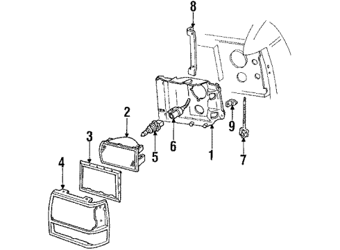 1990 Ford Bronco II Bulbs Diagram