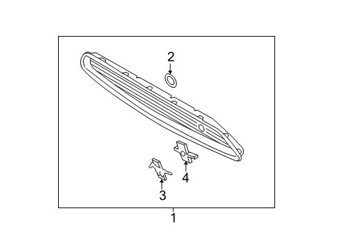 2013 Ford Mustang Grille & Components Diagram 3 - Thumbnail