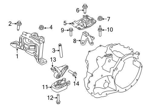 2017 Ford Focus Bracket, Lower Diagram for FV4Z-6E042-A