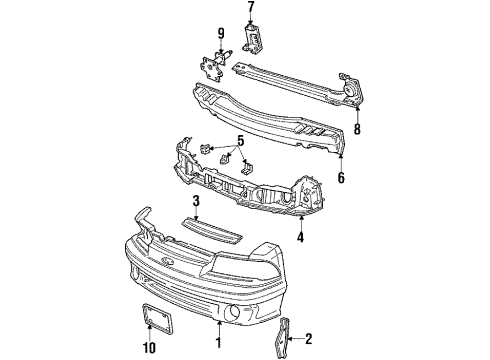 1992 Ford Mustang Bumper & Components - Front Diagram 2 - Thumbnail