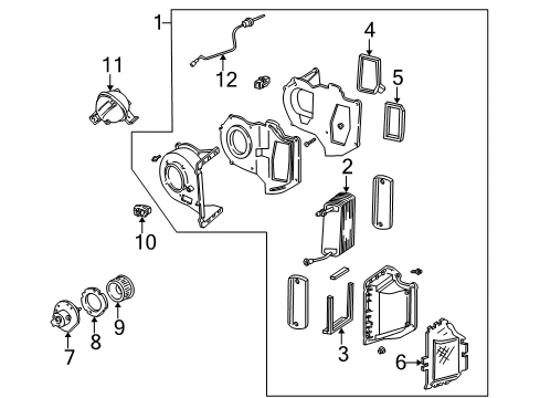 2000 Ford Ranger A/C Evaporator Components Diagram