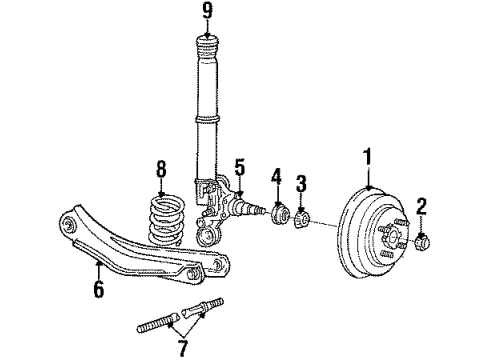 1986 Ford EXP Rear Brakes Diagram