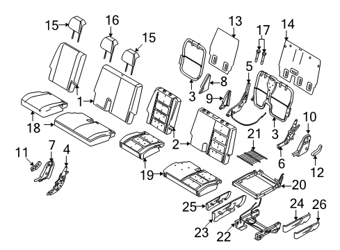 2009 Ford Taurus X Headrest Guide, Camel/Tan, Front Driver Side Diagram for 8A4Z-74610A16-BB