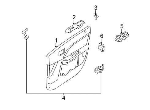 2005 Ford Freestyle Interior Trim - Front Door Diagram