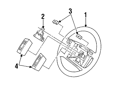 1993 Ford Taurus Steering Wheel & Trim Diagram