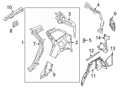 2024 Lincoln Corsair Inner Structure - Quarter Panel Diagram