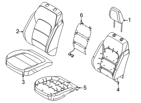 2022 Ford Bronco Sport Passenger Seat Components Diagram