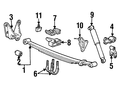 1991 Ford Ranger Rear Suspension Components Diagram 2 - Thumbnail