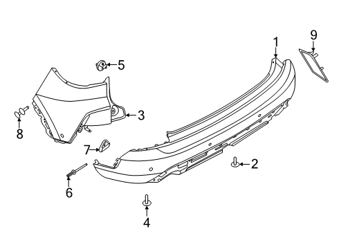 2020 Ford Escape Bumper & Components - Rear Diagram 2 - Thumbnail