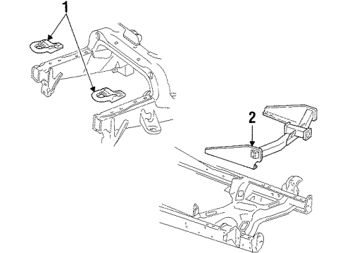 2000 Lincoln Navigator Trailer Hitch Diagram for YL1Z-17D826-DA