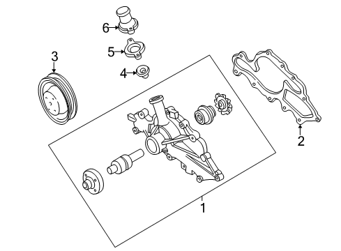2005 Ford Ranger Thermostat Gasket Diagram for F87Z-8255-DA