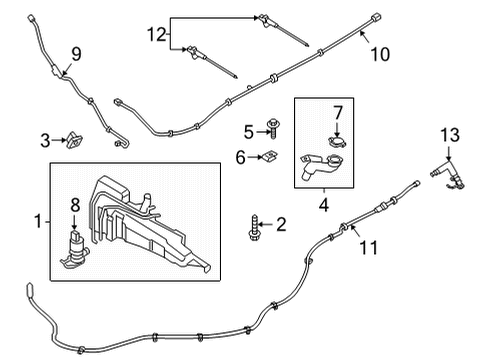 2024 Ford Bronco Sport Wiper & Washer Components Diagram