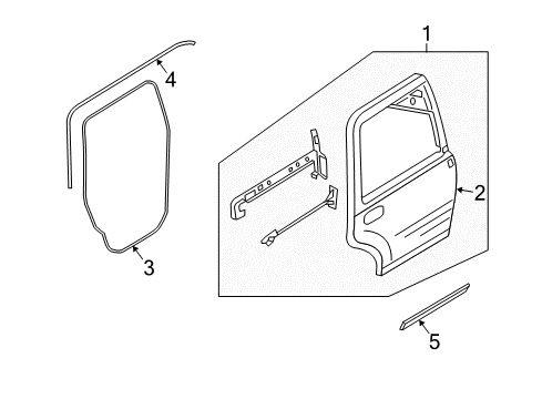 2003 Lincoln Navigator Door & Components Diagram