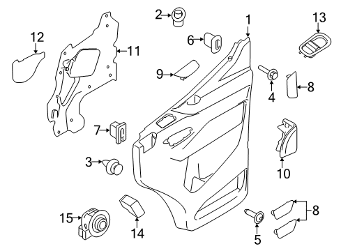 2017 Ford Transit-150 Interior Trim - Front Door Diagram