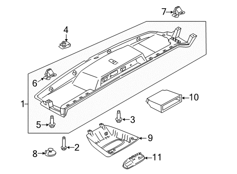 2023 Ford Transit-350 HD Console Assembly Diagram for MK4Z-61044G24-GC