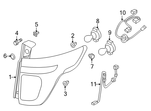 2014 Ford Police Interceptor Utility Socket & Wire, Rear Diagram for BB5Z-13410-B
