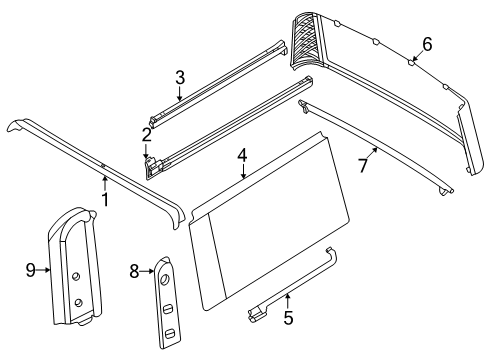 2022 Ford Bronco Window Assembly - Side Diagram for M2DZ-78501C22-BB