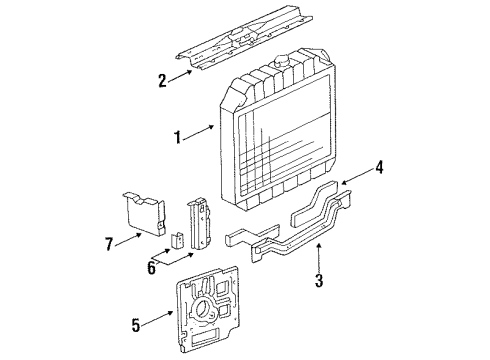 1989 Ford E-250 Econoline Radiator Support Diagram