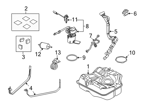 2008 Ford Focus Fuel Filter Diagram for 2L2Z-9155-AB