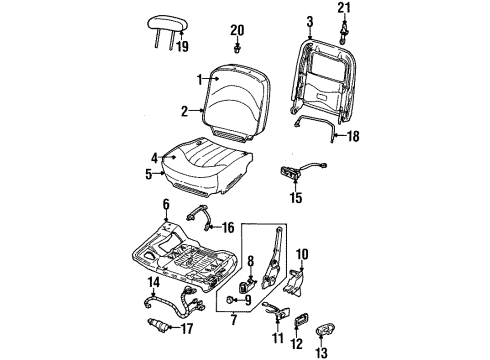 1997 Mercury Grand Marquis Front Seat Components Diagram