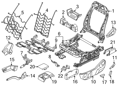 2025 Ford Ranger Passenger Seat Components Diagram