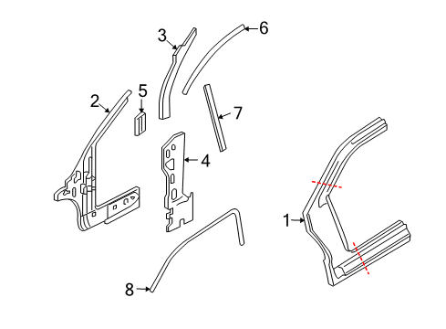 2000 Ford Focus Hinge Pillar Diagram 3 - Thumbnail