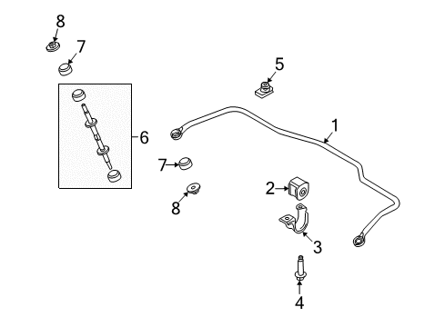 2007 Lincoln Town Car Stabilizer Bar & Components Diagram 4 - Thumbnail