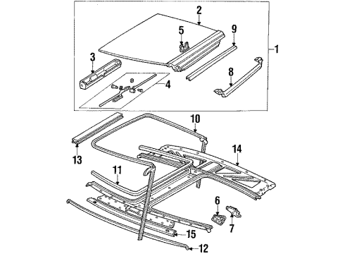 1984 Ford Mustang T-Top Roof Diagram