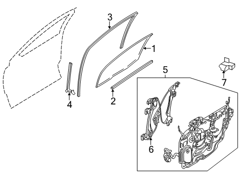 2005 Ford Freestyle Glass - Door Diagram