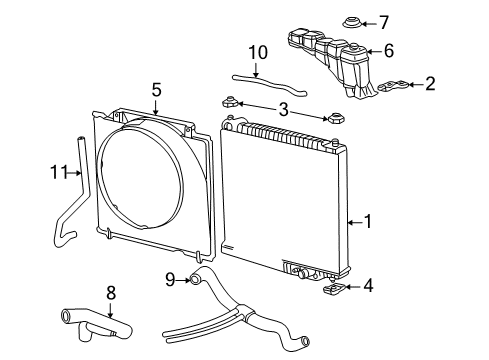 2002 Ford Excursion Radiator & Components Diagram 3 - Thumbnail