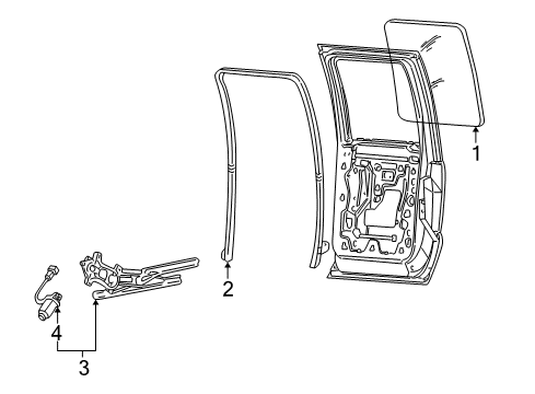 2002 Lincoln Blackwood Glass - Door Diagram 2 - Thumbnail