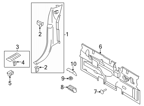 2024 Ford F-150 Interior Trim - Cab Diagram