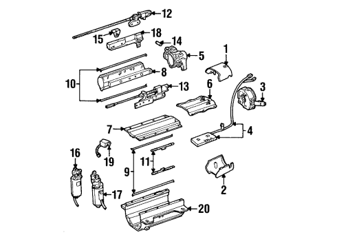 1998 Lincoln Mark VIII Actuator Assembly Diagram for F7LZ3F797FD
