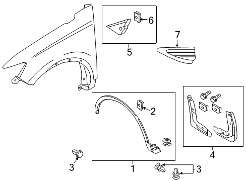 2019 Lincoln Nautilus Exterior Trim - Fender Diagram