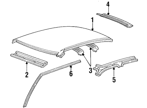 2002 Ford Crown Victoria Roof & Components Diagram