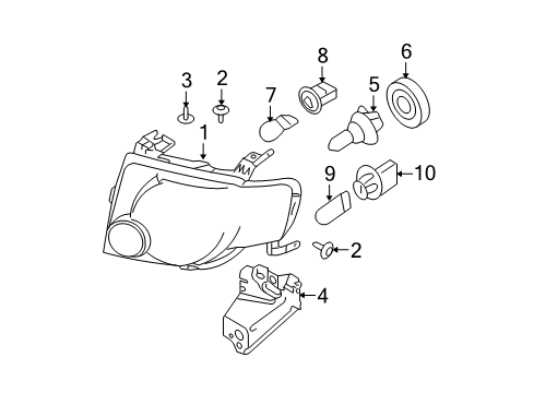 2012 Ford Escape Headlamp Components Diagram