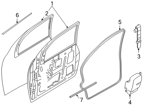 2007 Ford Focus Door & Components Diagram 2 - Thumbnail