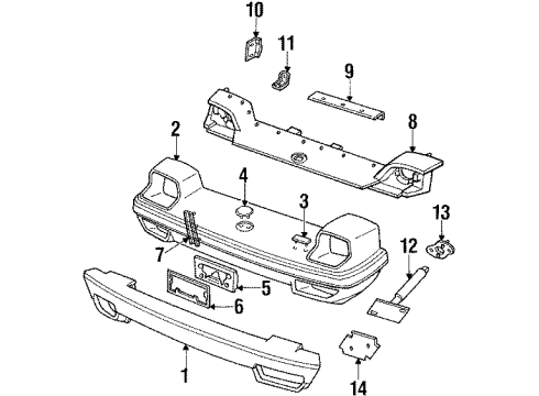 1985 Ford EXP Emblem Diagram for E2GZ-8A223-B