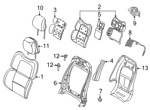 2024 Lincoln Aviator Driver Seat Components Diagram