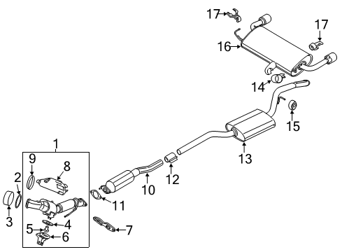 2013 Ford Escape Exhaust System Diagram 2 - Thumbnail