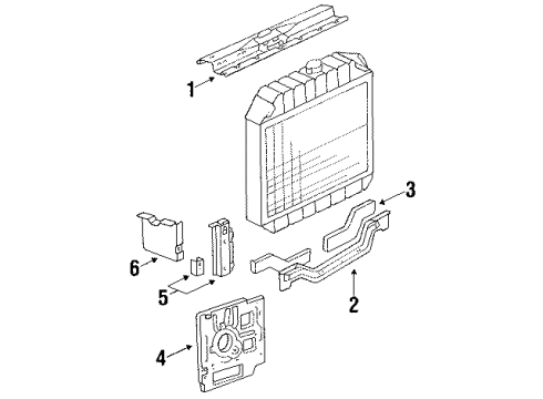 1990 Ford E-250 Econoline Radiator Support Diagram