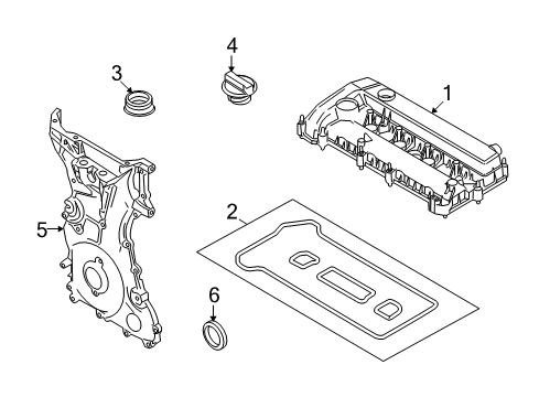 2011 Mercury Milan Valve & Timing Covers Diagram