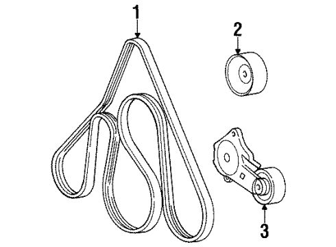 1992 Lincoln Town Car Belts & Pulleys Diagram