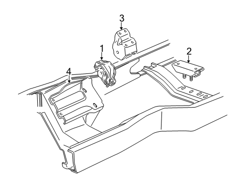 1992 Ford E-350 Econoline Club Wagon Engine & Trans Mounting Diagram 4 - Thumbnail