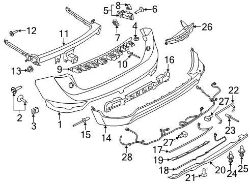 2016 Lincoln MKC Bumper & Components - Rear Diagram