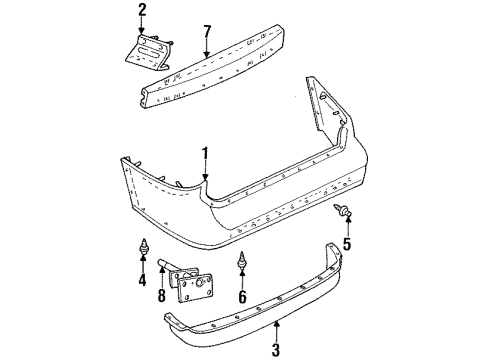 1998 Mercury Villager Bumper & Components - Rear Diagram