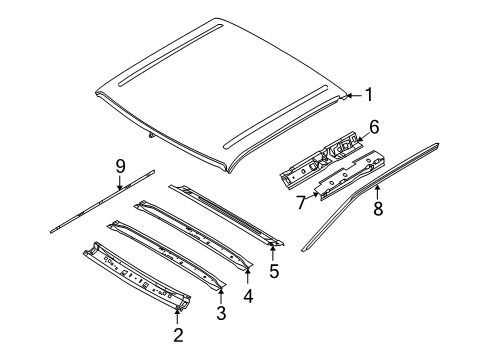 2009 Ford F-350 Super Duty Roof & Components Diagram 2 - Thumbnail