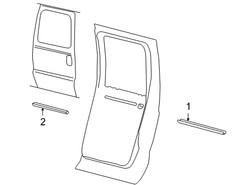 2004 Ford Excursion Exterior Trim - Rear Door Diagram 3 - Thumbnail