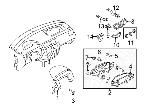 2005 Ford Focus A/C & Heater Control Units Diagram